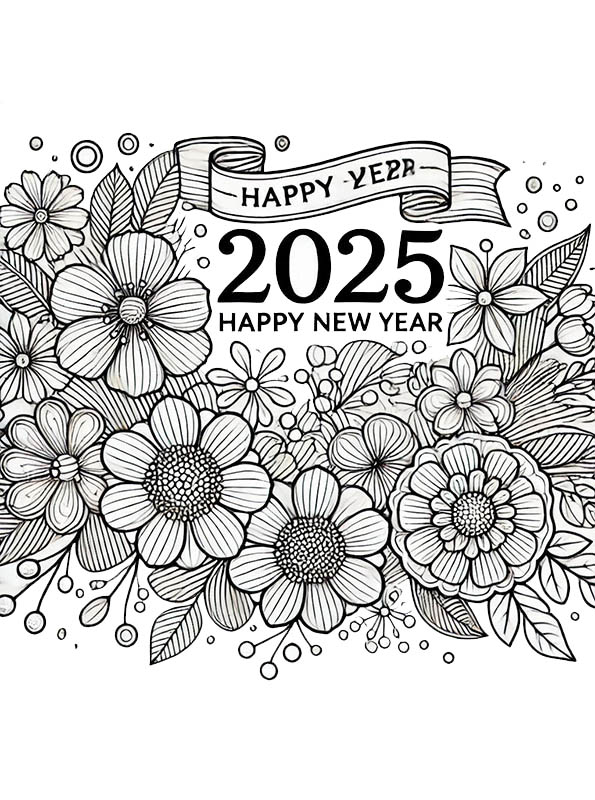 Kidsnfun Kleurplaat Gelukkig 2025 Gelukkig 2025